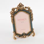 TABLE PHOTO  FRAME, POLYRESIN,ANTIQUE,  GOLD-GREEN, 16.1x2x24cm