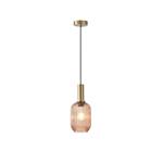 PENDANT LIGHT FIXTURES EMBOSSED GLASS 1XΕ27 MAX 15W 130X200X1200mm AMBER ARTE ILLUMINA TOPAZ