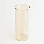 GLASS VASE, TRANSPARENT, HONEY COLOR, 12x12x30cm