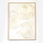FRAMED WALL ART,  WITH  PLASTER, CYCLES, GOLD-CREAM, 60x80x3,8cm
