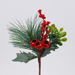 PICK WITH PINE NEEDLE AND BERRY, 25cm