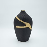 ΒΑΖΟ ΚΕΡΑΜΙΚΟ ΜΑΥΡΟ - ΧΡΥΣΟ 18x10x30cm