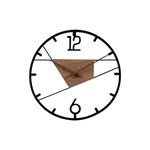 WALL CLOCK METAL- WOOD BLACK-BROWN 43x4.5x43cm