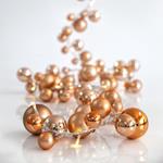 DECO GARLAND, CHAMPAGNE CHRISTMAS BALLS WITH 20 LED 5mm, LEAD WIRE 300cm, PER 12cm, IP20