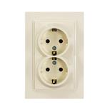 DESPINA DOUBLE SOCKET OUTLET EARTHED  CREAM