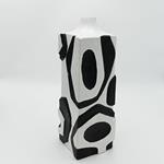 VASE, PORCELAIN, WHITE-BLACK, 12.5x12.5x37.5cm