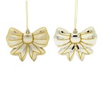 PLASTIC ORNAMENT, BOW, GOLD, SET OF 2PCS, 11cm