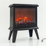 PLASTIC BLACK FIREPLACE WITH FLAME EFFECT, BATTERY OPERATED, 31x15,5x36cm