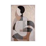 ΠΙΝΑΚΑΣ ΚΑΜΒΑΣ ΓΥΝΑΙΚΕΙΑ ΦΙΓΟΥΡΑ ΛΕΥΚΟΣ - ΣΚΟΥΡΟ ΜΠΛΕ - ΚΑΦΕ 80x3.5x120cm