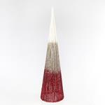 CONE TREE, WITH CHAMPAGNE WHITE AND RED GLITTER AND THREAD, 20x80cm