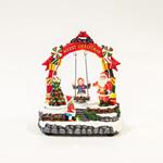 SWING WITH SANTA, WITH ADAPTOR, 15 LED, WITH MUSIC AND MOVEMENT, 19x13,5x22cm