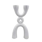 CANDLE HOLDER, POLYRESIN, WHITE,, 17x5.5x32.5cm