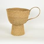 SEA GRASS BASKET WITH HANDLE, NATURAL, 48x22x32cm