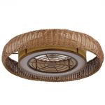 DECORATIVE CEILING LIGHT WITH FAN Φ65 BROWN KNITTED 20W DC MOTOR WITH 60W LED LIGHT AND CONTROL