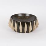 DECORATION BOWL, CERAMIC, BLACK-WHITE, 25.5x25.5x10.5cm