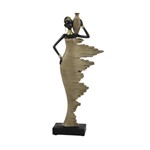 ΓΥΝΑΙΚΑ ΠΟΛΥΡΕΖΙΝ ΜΑΥΡΗ - ΚΑΦΕ - ΧΡΥΣΗ 13x5.5x36cm
