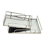 S/2 ΔΙΣΚΟΙ ΜΕΤΑΛΛΙΚΟΙ ΜΕ ΚΑΘΡΕΦΤΗ ΑΣΗΜΙ 35x25x6cm / 30.5x20x5.5cm