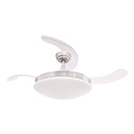 DECORATIVE FAN NIKEL WITH RETRACTABLE BLADES,LED LIGHT AND REMOTE CONTROL 40W DC MOTOR