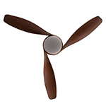 DECORATIVE FAN WOODEN COLOR WITH LED LIGHT AND REMOTE CONTROL Φ132 DC MOTOR 35W