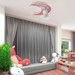 KIDS CEILING FAN MOON PINK 24W WITH LED LIGHT 41W AND CONTROL