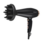 HAIR DRYER BLACK 2200W WITH DIFFUSER AND BLOWER