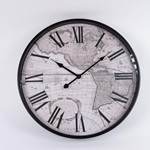 WALL CLOCK PLASTIC GLOBE ANTIQUE BROWN - BEIGE 45.3x45.3x4.2cm
