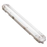 COMMERCIAL USE LUMINARY VACANT FOR LED TUBE 2X0.60M WITH INOX CLIPS