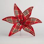 FABRI FLOWER, RED PLAID, 30cm