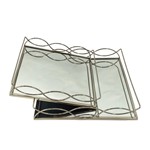 S/2 ΔΙΣΚΟΙ ΜΕΤΑΛΛΙΚΟΙ ΜΕ ΚΑΘΡΕΦΤΗ ΑΣΗΜΙ 35x35x6cm / 30x30x5.5cm