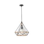 PENDANT LIGHT FIXTURES ROPE-METAL Ε27 MAX 15W 380X380X1450mm BLACK-KHAKI ARTE ILLUMINA FLARE