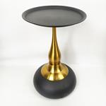 SIDE TABLE, METAL, GOLD-BLACK,53x44x20cm