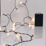 LINE, 20 LED 5mm, DECO VINTAGE BALLS 1.5cm, BATTERY BOX 3xAA, TIMER, GREEN PVC WIRE, WARM WHITE LED PER 10cm, LEAD WIRE 30cm, IP20