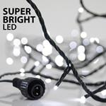 LINE, 100 LED SUPER BRIGHT 3mm, 31V, CONNECTOR UNTIL 3, WITH ADAPTOR, LEAD WIRE 300cm, GREEN WIRE, WHITE LED, PER 10cm, IP44