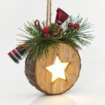 HANGING LIGHTED ORNAMENT, WITH STAR, BATTERY OPERATED, 8,5x3x11cm