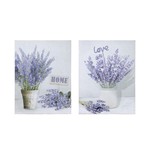 S/2 ΠΙΝΑΚΕΣ ΚΑΜΒΑΣ ΒΑΖΟ ΜΕ ΛΕΒΑΝΤΑ ΛΕΥΚΟΙ - ΜΩΒ 30x1.8x40cm