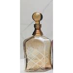 GLASS BOTTLE , WITH METAL NECK, GLASS-METAL, HONEY-GOLD, 29x8x13,5cm