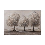 CANVAS WALL ART 3 TREES BROWN-WHITE-SILVER 60x3x90cm