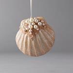 POLYRESIN HANGING ORNAMENT, SHELL WITH PEARLS, 9,50x7x10cm