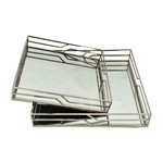 S/2 ΔΙΣΚΟΙ ΜΕΤΑΛΛΙΚΟΙ ΜΕ ΚΑΘΡΕΦΤΗ ΑΣΗΜΙ 35x35x6cm / 30x30x5.5cm