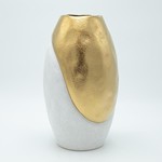 ΒΑΖΟ ΚΕΡΑΜΙΚΟ ΧΡΥΣΟ - ΛΕΥΚΟ 19.5x19.5x37.5cm