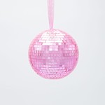 GLASS BALL, DISCO, PINK, 10cm