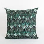 BIG PILLOW, GREEN WITH GEOMETRIC SHAPES, 75cm