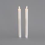 BATTERY OPERATED CANDLE, WITH MOVING FLAME, WHITE, SET 2 PCS, 2,2x24cm