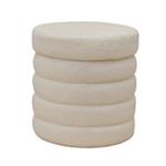 STOOL, CURLY FABRIC, BEIGE, WITH STORAGE SPACE, 38x38x40cm