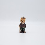 POLYRESIN HANGING ORNAMENT, VINTAGE BEAR WITH STICK,  4.5x9.5cm