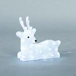 ACRYLIC SITTING DEER, 4,5V, 40 WHITE LED, WITH ADAPTOR, LEAD WIRE 500cm, 38x18x33cm, IP44