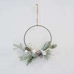 LITTLE WREATH, WITH HOOP AND WHITE DECORATIVES, 40cm