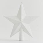 PLASTIC TOP TREE, WHITE STAR, WITH GLITTER,  20cm