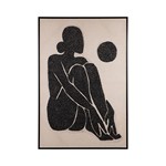 ΠΙΝΑΚΑΣ ΚΑΜΒΑΣ ΜΕ ΠΛΑΙΣΙΟ ΓΥΝΑΙΚΑ ΜΑΥΡΟΣ - ΜΠΕΖ 80x120cm