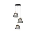 PENDANT LIGHT FIXTURES METAL 3LIGHTS 3XE27 MAX 15W 370X370X1260mm BLACK ARTE ILLUMINA OGGI